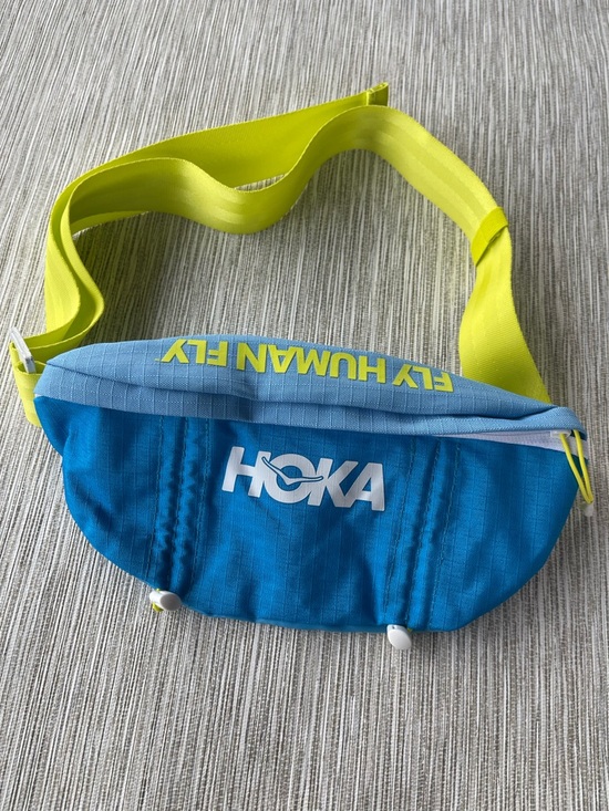 Hoka Handbags - Hoka Adjustable Belt Fly Human Fly Running Waist Pack in Blue and Neon Yellow